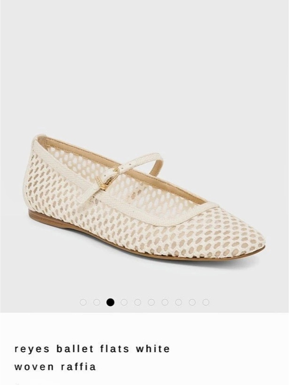 Dolce Vita Reyes Ballet Flats White Woven Raffia